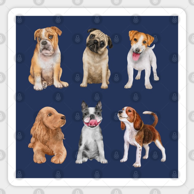 Dogs Breeds Collection Magnet by Dreamy Feminine